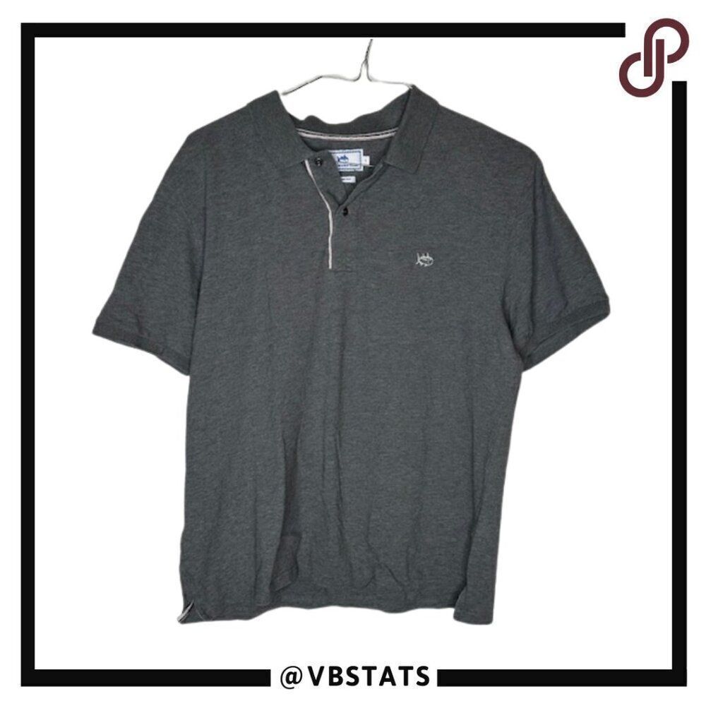 Southern Tide Large Trim Fit Charcoal Gray Short Sleeve‎ Polo Shirt